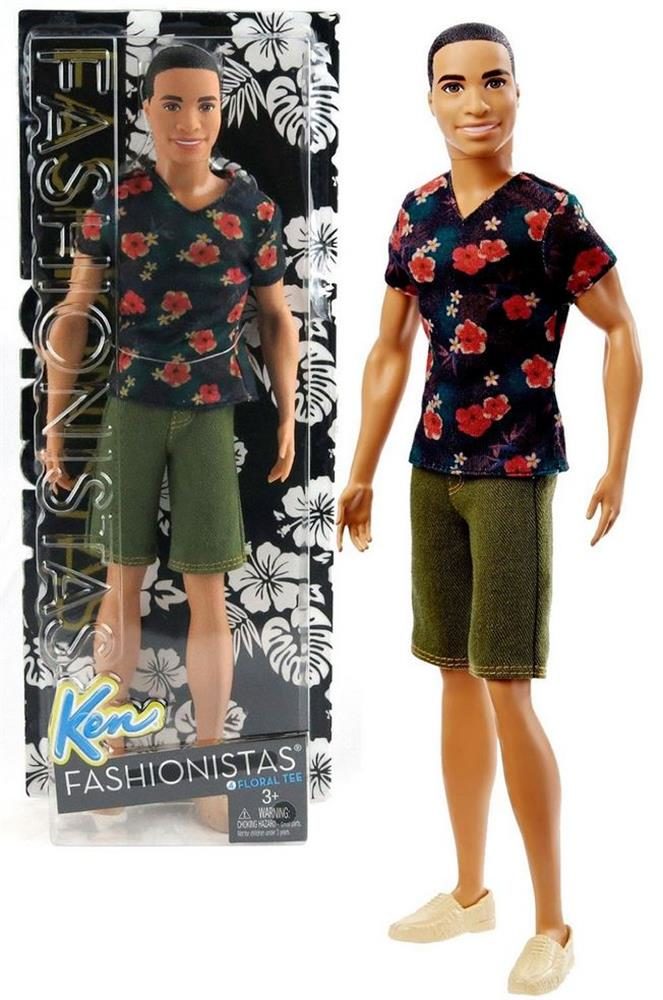 Barbie Fashionistas Ken Doll, Floral Tee (#DGY68, 2015) details and ...