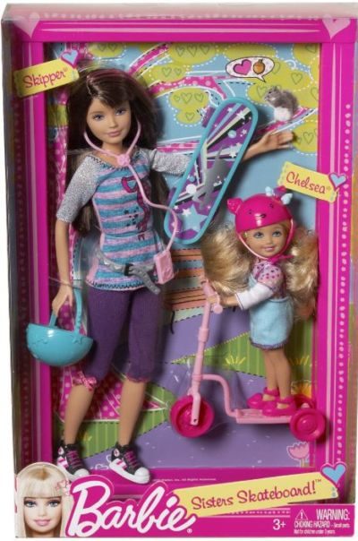 Barbie Sisters Skateboard! Skipper and Chelsea (#T7429, 2010) details ...